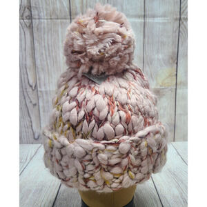 Vince Camuto Chunky Knit Pom Pom Toboggan Hat Beanie Women's One Size Winter New